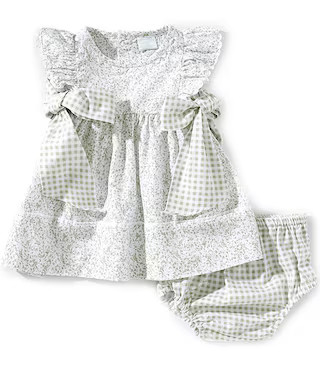 Edgehill Collection Baby Girls Gingham Side-Tie Sleeveless Ditsy Floral Dress | Dillard's | Dillard's