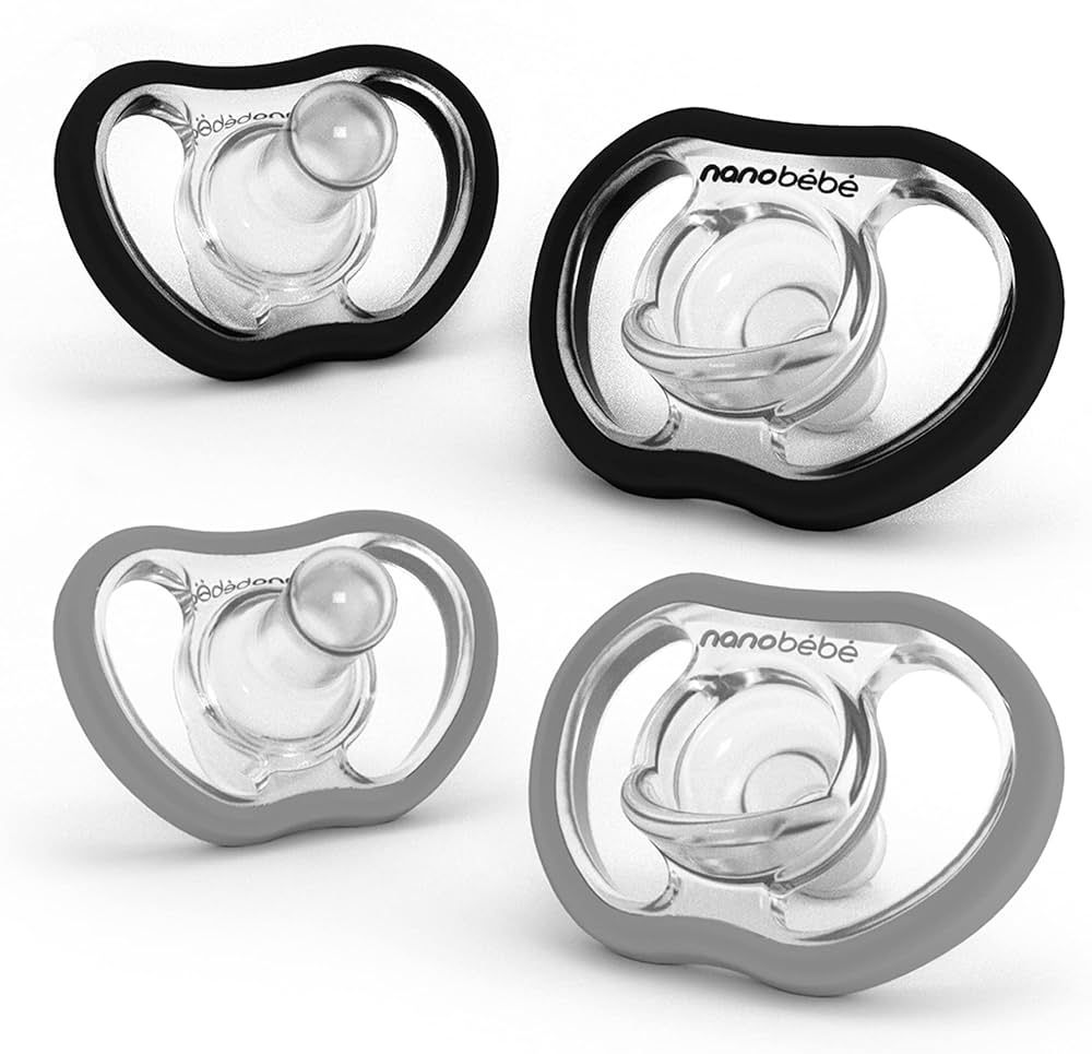 Nanobebe Active Baby Pacifiers 4-36 Months - Orthodontic, Lightweight and Vented, Curves Comforta... | Amazon (US)