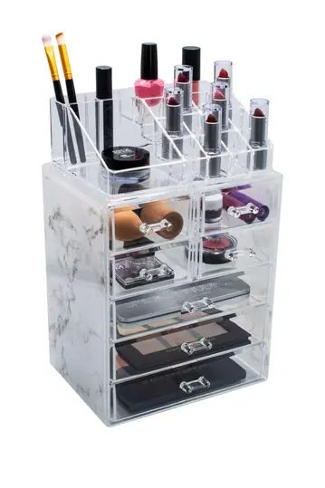 Cosmetic & Makeup Storage Case - Gray Marble | Nordstrom Rack