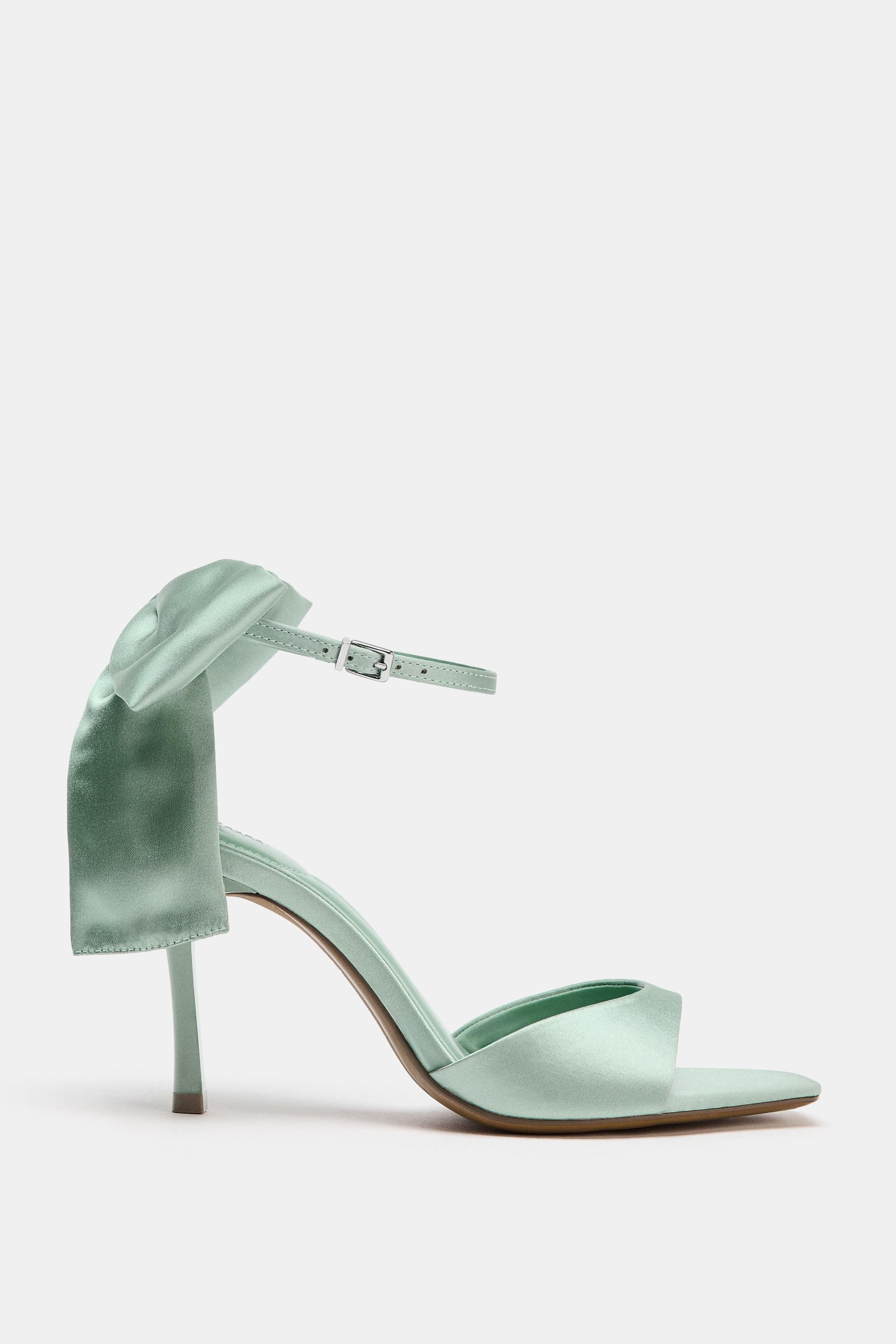 MAXI BOW HEELED SANDALS | Zara UK