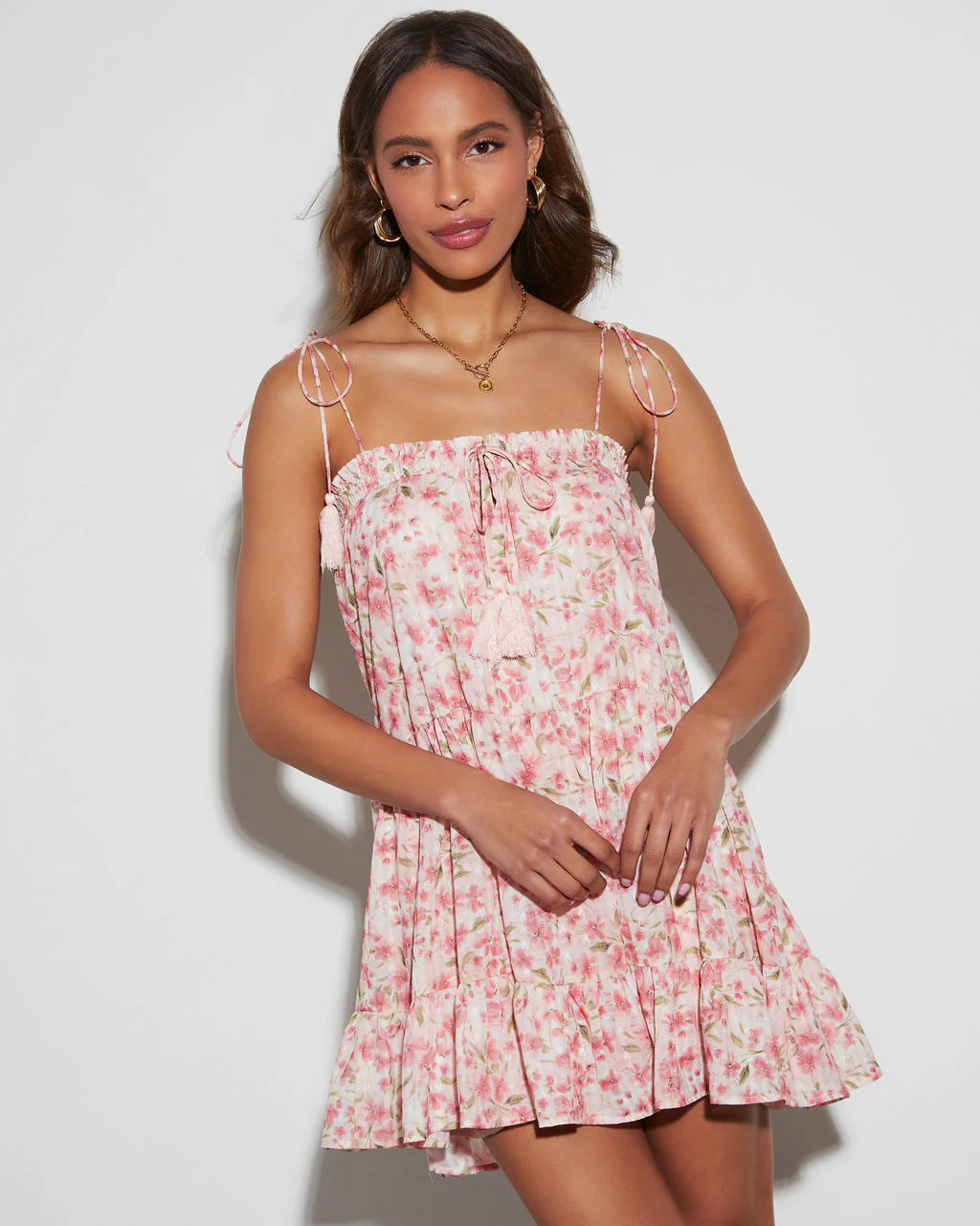 Lucianna Floral Babydoll Mini Dress | VICI