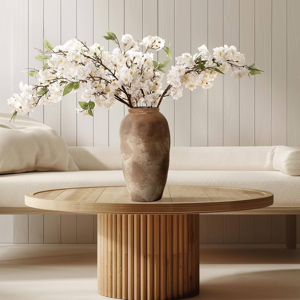 Artificial Cherry Blossom Branches 38 Inch Fake Spring Silk Cherry Blossom Tree Stems 4 Pcs Faux ... | Amazon (US)