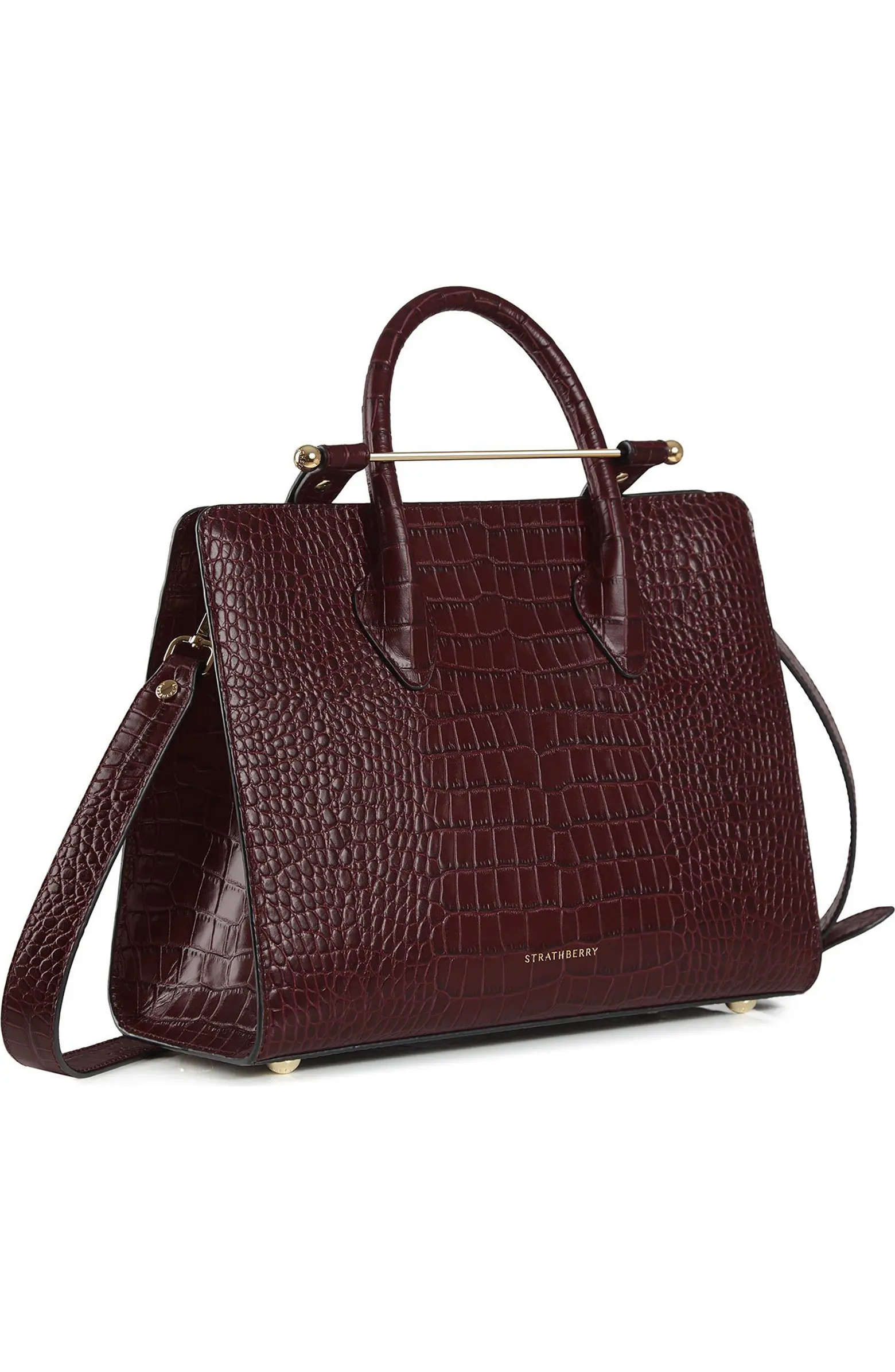 Midi Croc Embossed Leather Tote | Nordstrom