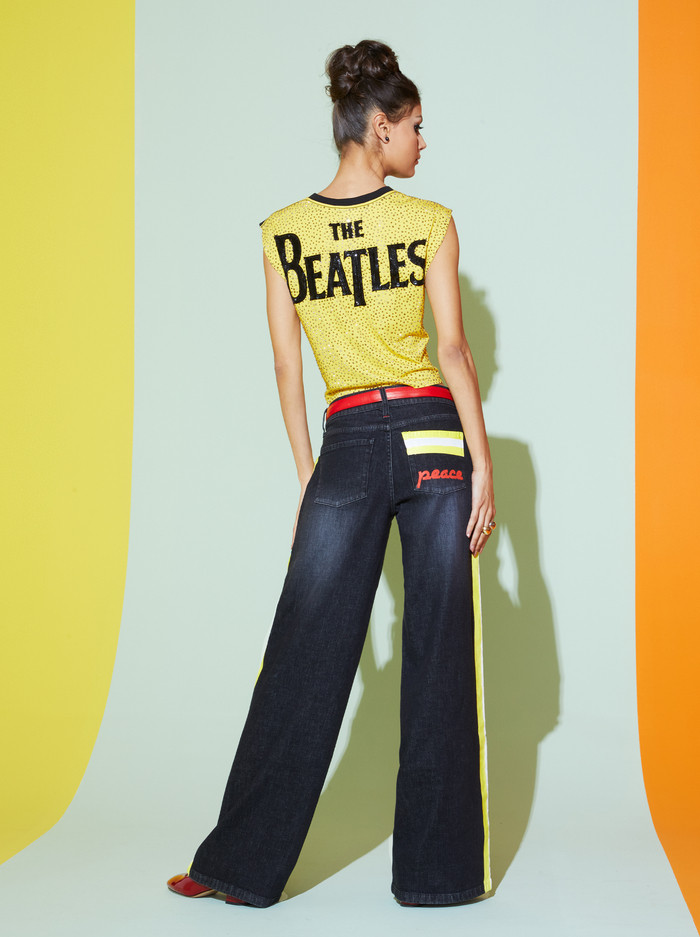 A+O X THE BEATLES MICAH MUSCLE TANK | Alice + Olivia