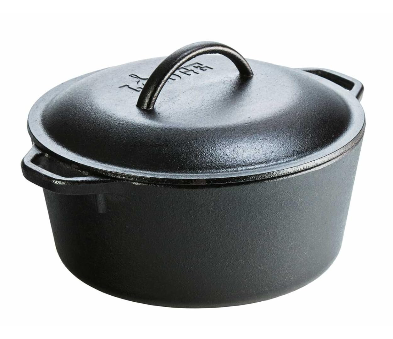 Lodge L8DOL3 Cast Iron Dutch Oven with Dual Handles, Pre-Seasoned, 5-Quart | Amazon (US)