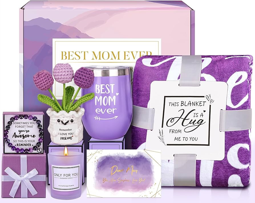 ‌Mother’s Day Basket Gift for Mom from Daughter Son Child, Best Mom Ever Birthday Gifts Box S... | Amazon (US)