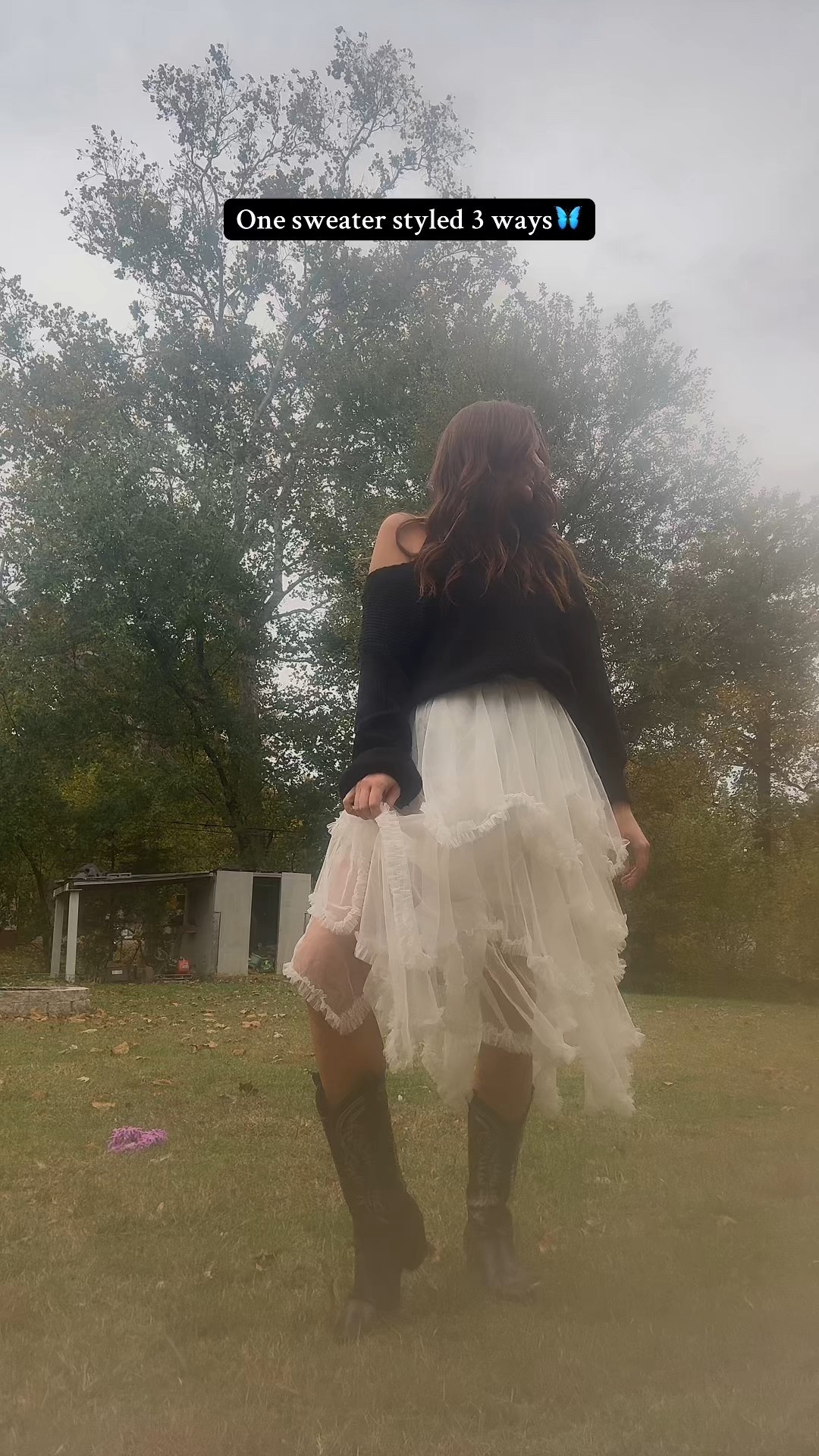 One sweater styled 3 ways to capture all of our October vibes 🤍🦋 linked on my ltk for you babes 

#sweaterstyling #FallBaddie #WitchyVibes #sweaterweather 