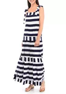 Women's Blocky Tiered Stripe Maxi Dress | Belk