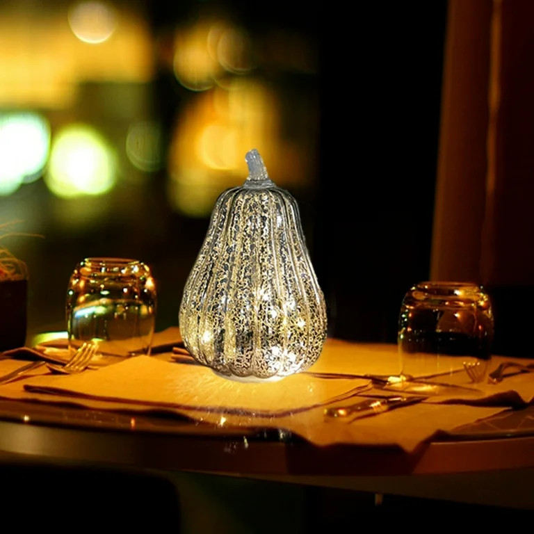 Halloween Glass Pumpkin, Mercury Glass Pumpkin Light with Timer, Suitable for Halloween P... | Walmart (US)