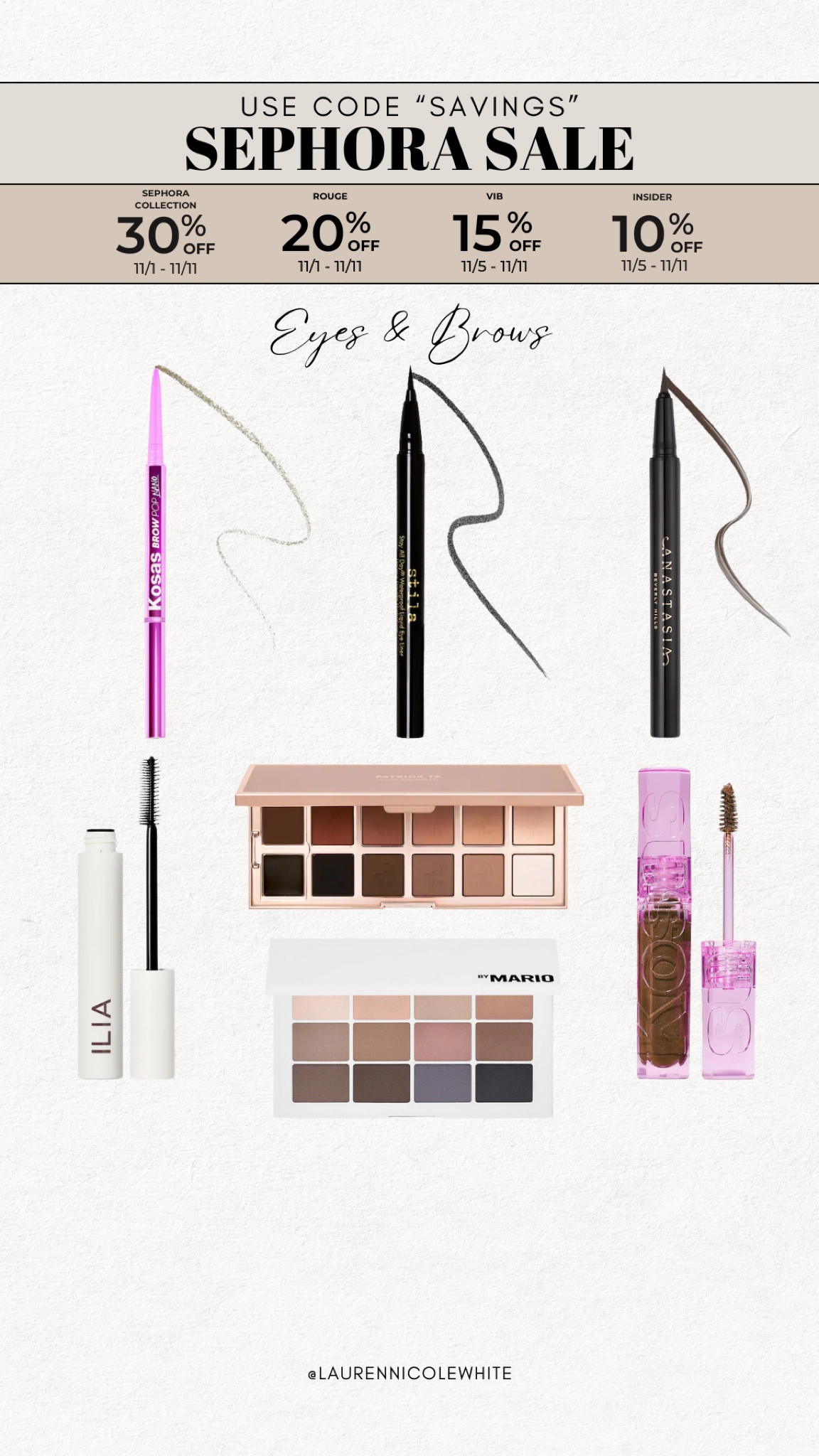 Sephora sale! Eyes and brows 

#LTKSaleAlert #LTKBeauty