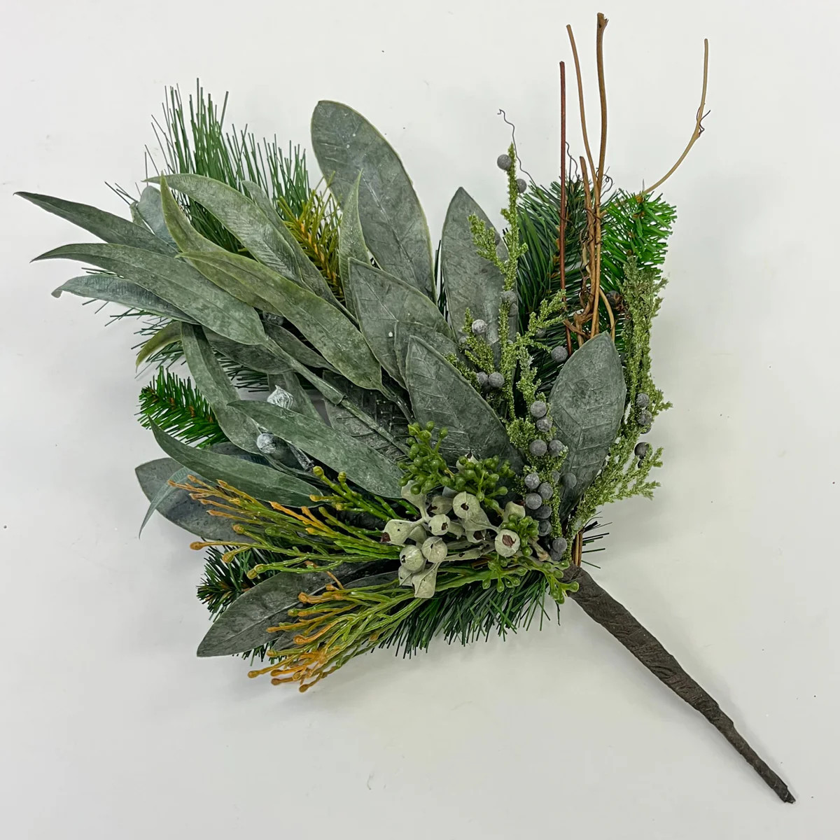 Seeded Eucalyptus, Mixed Pine & Juniper Berry Winter Greenery Pick Spray - 16" | Darby Creek Trading