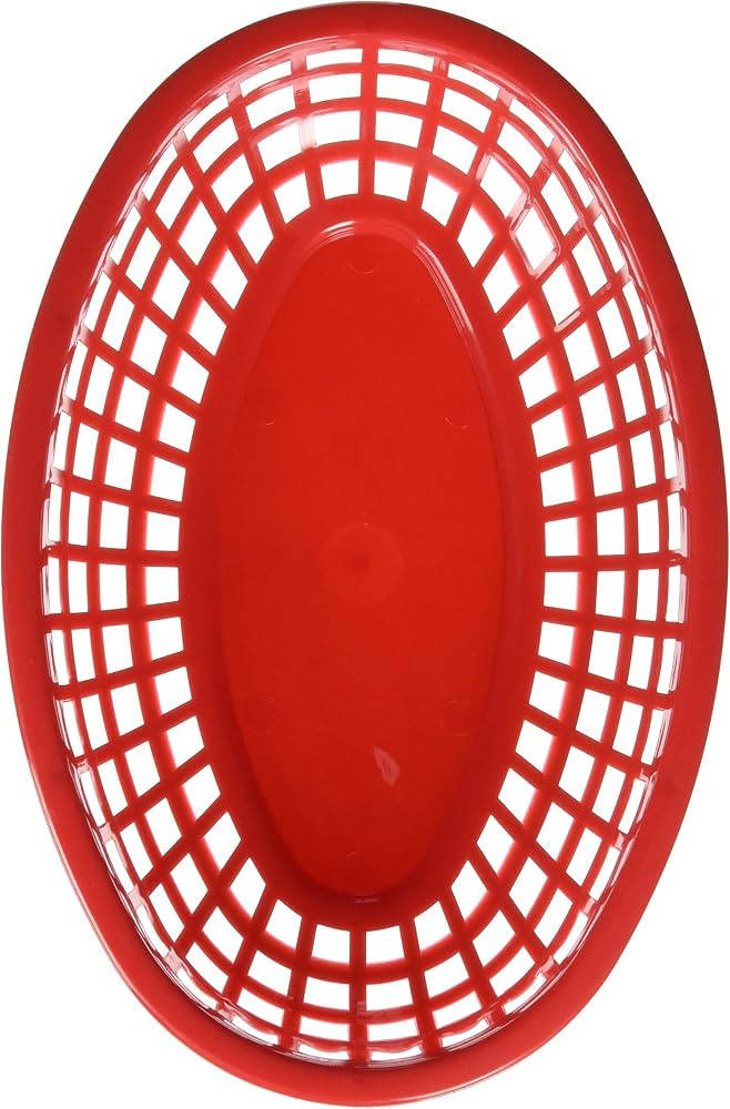 TableCraft H1074R6 6-Piece Classic Oval Plastic Baskets, Red | Amazon (US)