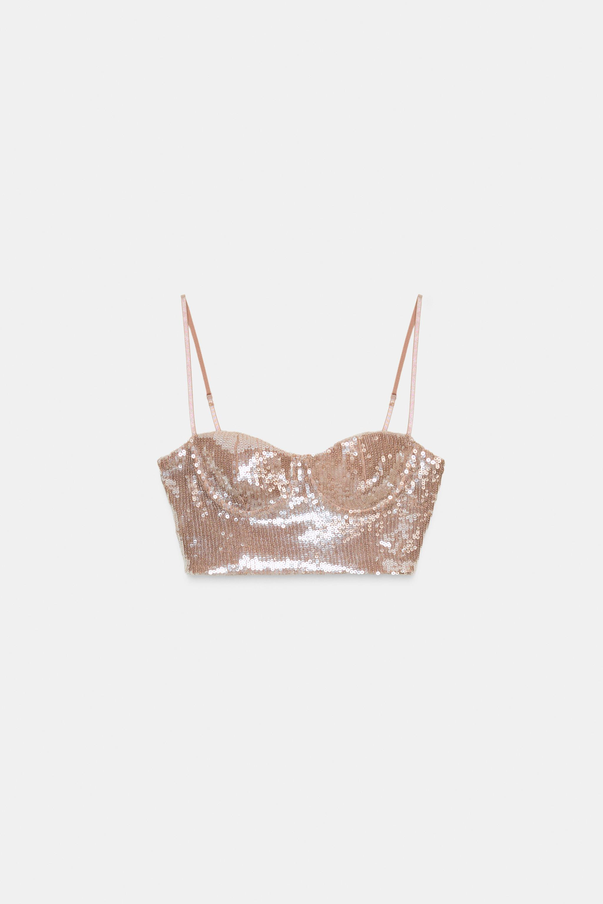 SEQUINNED BRALETTE TOP | Zara UK