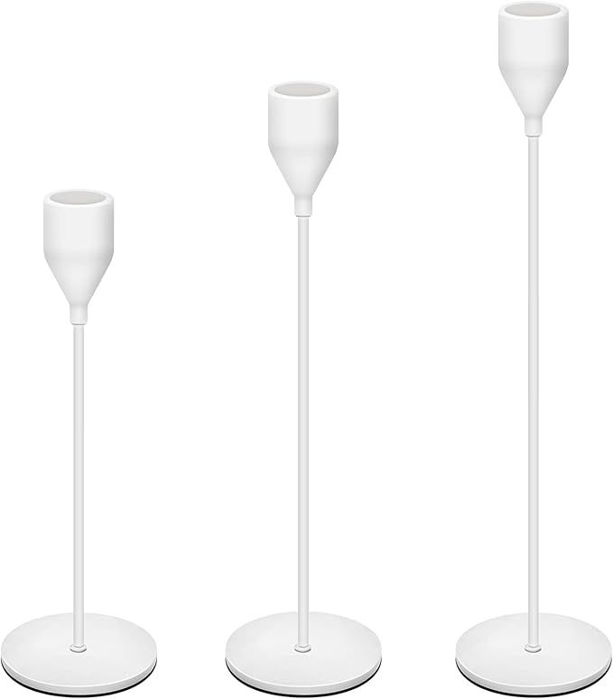 Taper Candle Holders White Table Decorative Candlestick Holder for Wedding Dinning Party Candle H... | Amazon (US)