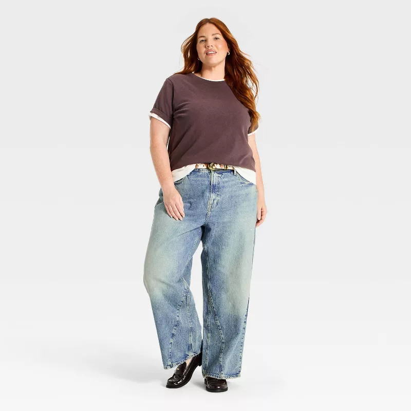Women's Low Loose Slung Jeans - Universal Thread™ Pink 12 | Target