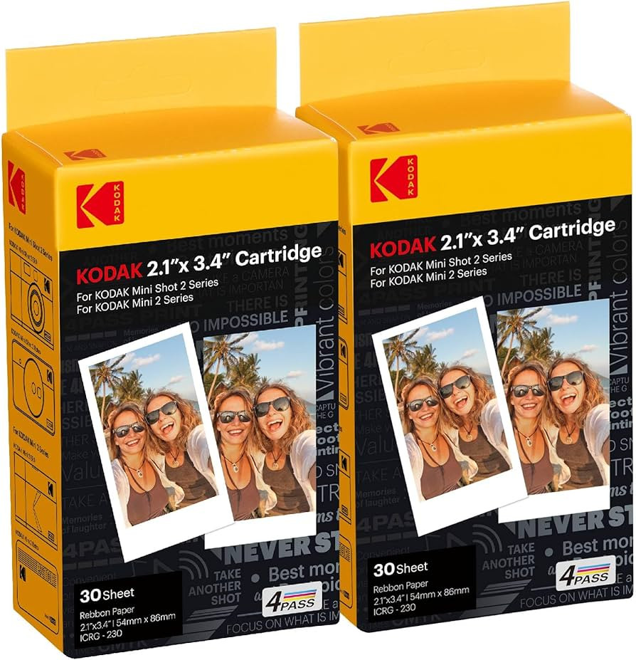 KODAK 60er Packung, Fotopapier, 54x86 mm, Patronen, All-in-One Papier- und Farbbandpatronen-Nachf... | Amazon (DE)