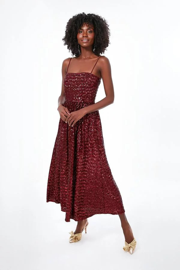 Wine Sequin Ninet Dress | Borgo de Nor | Tuckernuck (US)