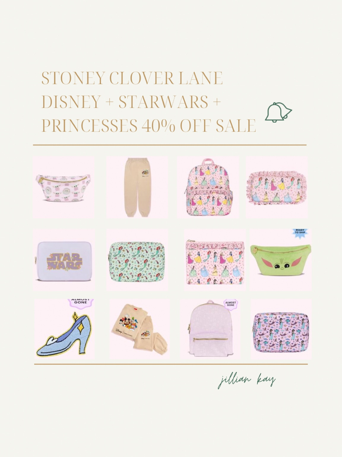TODAY ONLY 💗

Stoney Clover Lane is having a 40% off sale for the Mickey and Friends, Disney Princesses and Star Wars Collections! ♥️✨🎉🏷️ Go pick up your favorite pieces while they’re still available! I’m eyeing the Grogu fanny pack and a princess pouch! Need the neutral sweat suit though!

Ig: @jkyinthesky & @jillianybarra

#disneystyle #disney #disneyprincess #mickeyandfriends #starwars #stoneyclover #stoneycloversale #disneysale #disneyaccessories #disneyadult #stoneycloverpatches #organizationalaccessories #travel #travelaccessories #babyyoda #disneyaesthetic #disneyblogger 

#LTKitbag #LTKSale #LTKFind
