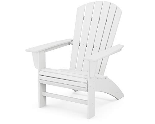 POLYWOOD Nautical Curveback Adirondack Chair, Fire Pit Patio Furniture, All-Weather HDPE Outdoor Seating, Fade-Proof, White, Deck Garden Poolside | Amazon (US)