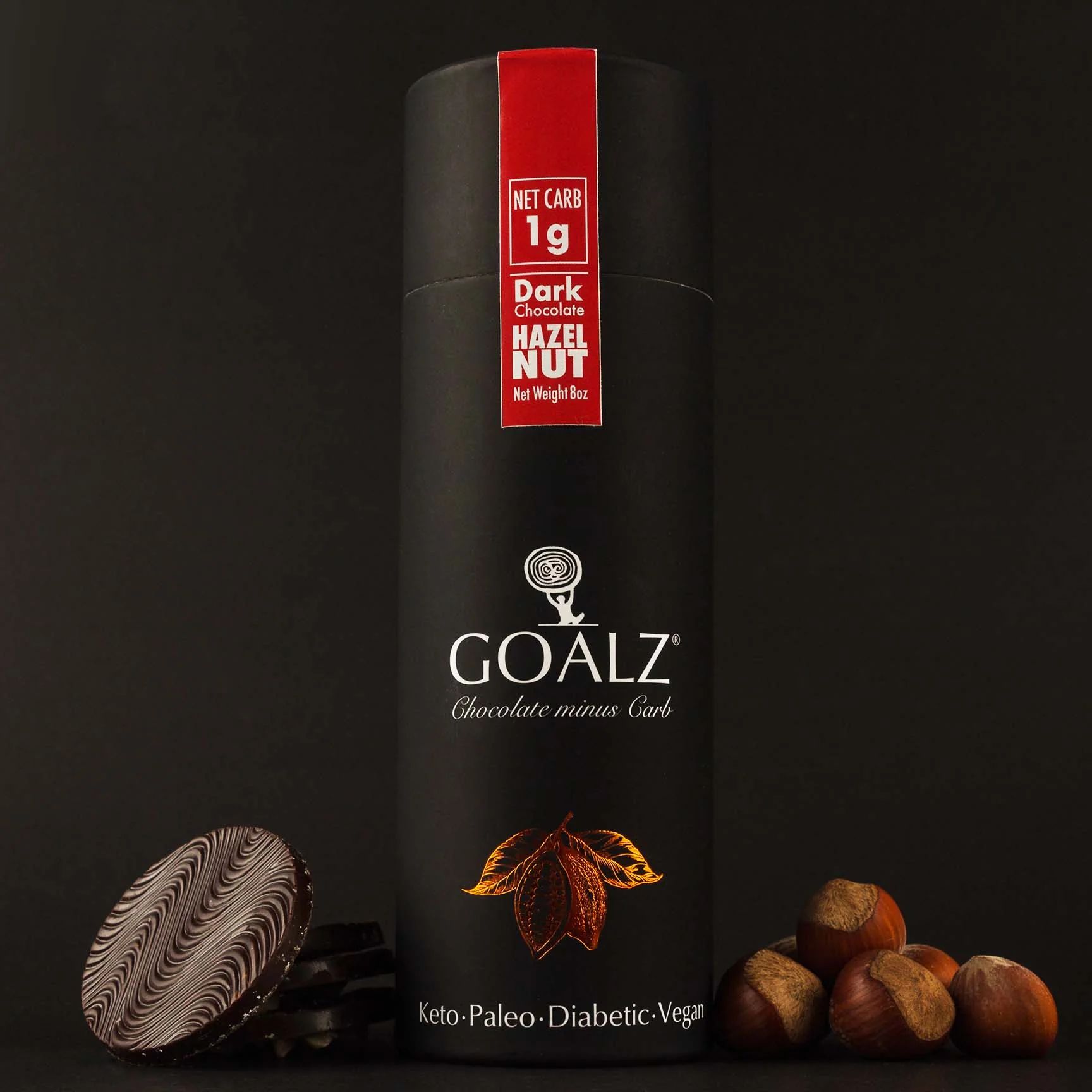 Dark Keto Chocolate with Roasted Hazelnuts | Goalz