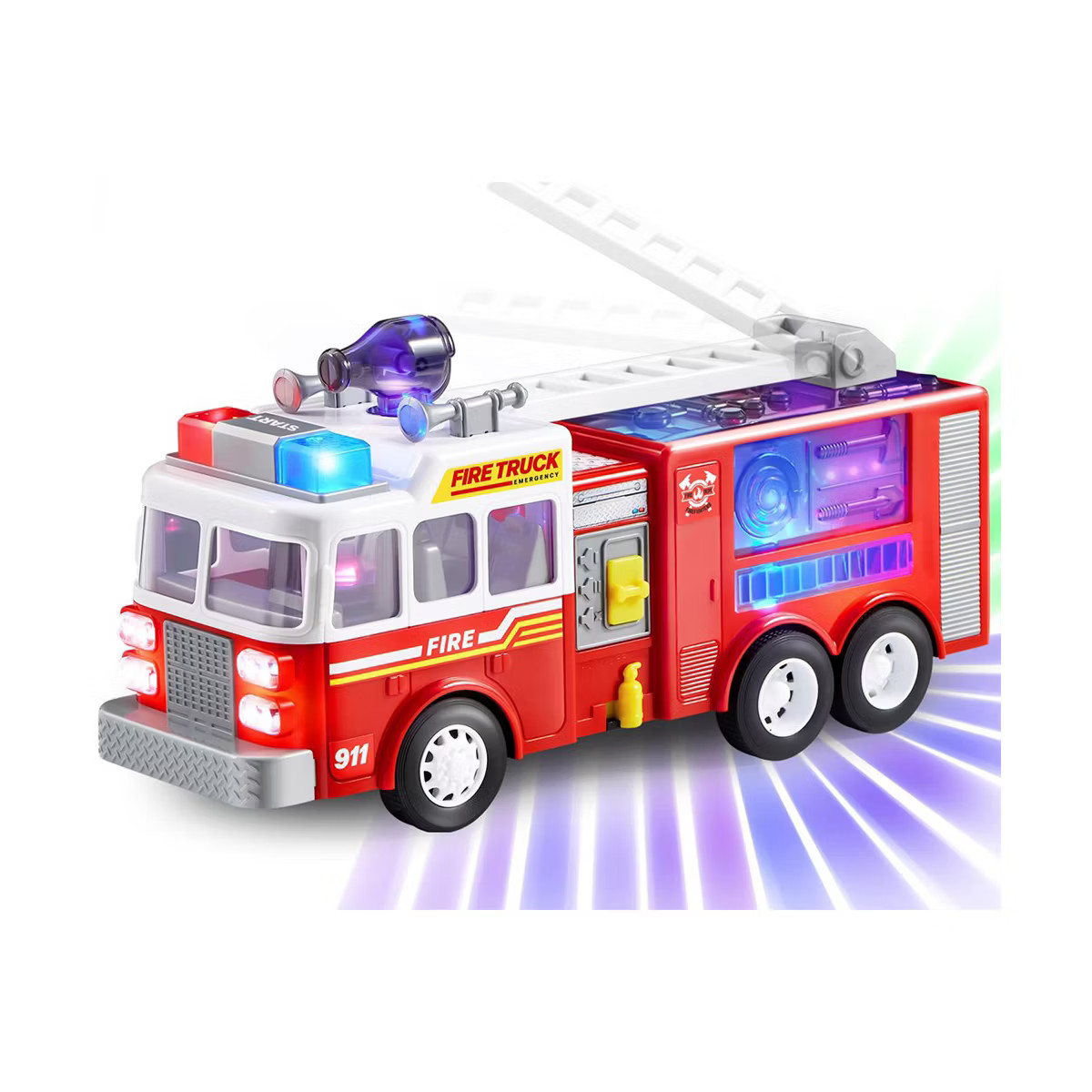SYNCFUN Fire Truck Toy with LED Projections & Sirens Volume
 and Go Fire Engine Trucks, Boys Girl... | Target