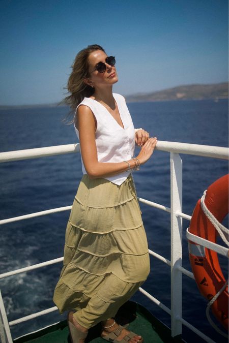 Summer outfit 
Dissh linen waistcoat 
White waistcoat 
Maxi skirt 

#LTKeurope #LTKSeasonal #LTKstyletip
