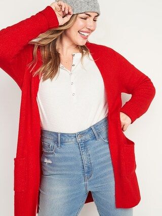 Cozy Long-Line Open-Front Sweater for Women | Old Navy (US)