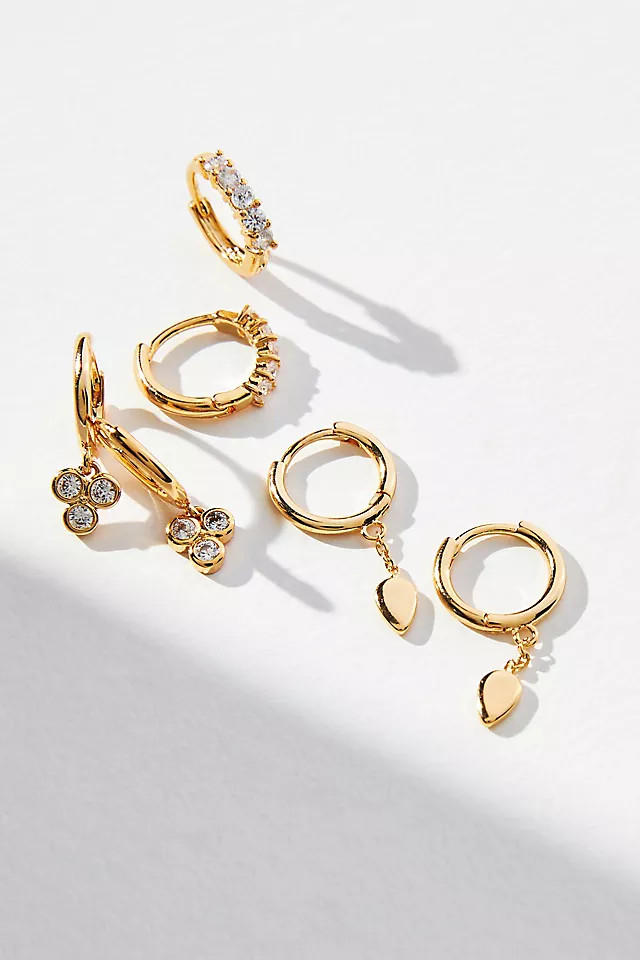 Set of 3 Baguette Huggie Earrings | Anthropologie (US)