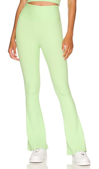 Ribbed Flare Legging in Pistachio | Revolve Clothing (Global)