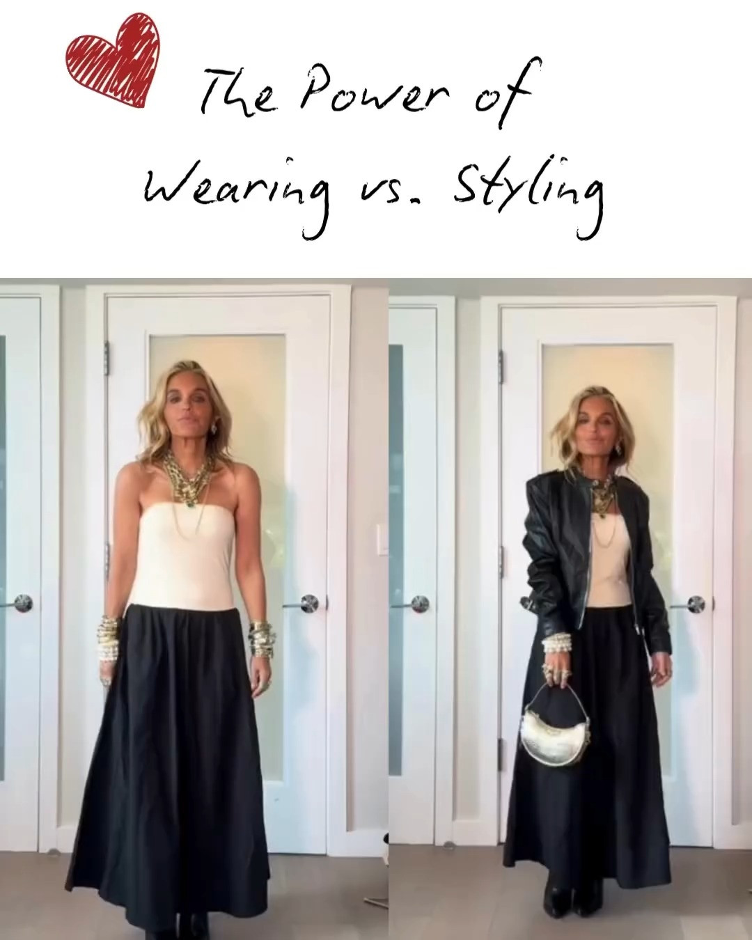 The power of wearing vs. just styling → 4 looks that prove the difference: Styling finishes a look ✨ Wearing shifts your energy ✨ which looks your favorite? 

 #LTKStyleTip #LTKBeauty #LTKItBag