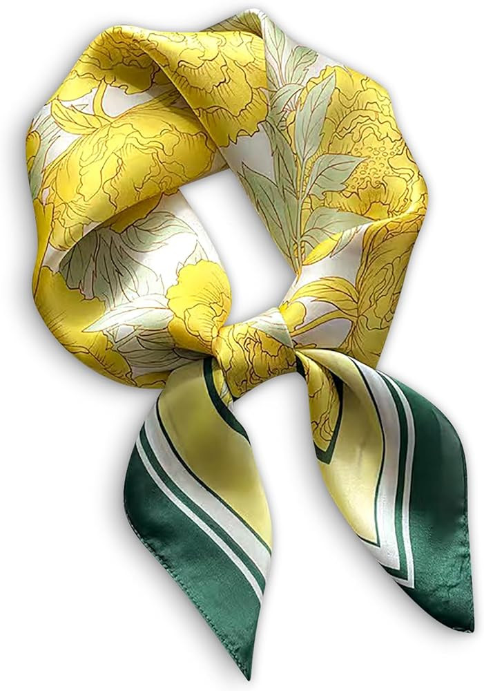 Stlvoll 27.5" Silk Neck Scarf of Women's Fashion Head Scarf Square Neck Satin Scarfs for Bag Hair... | Amazon (US)