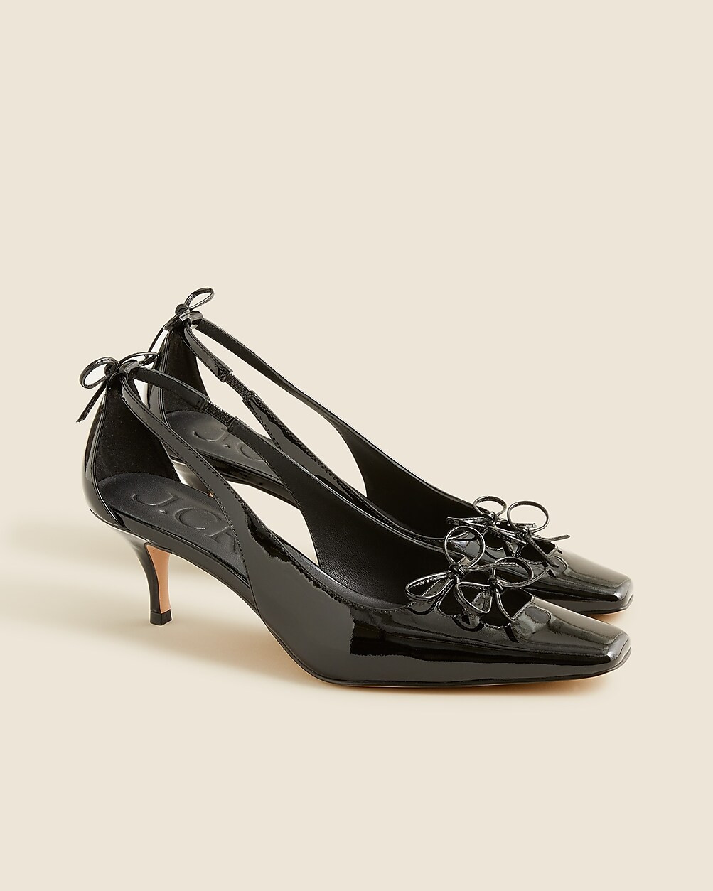 Leona slingback bow heels in patent leather | J. Crew US