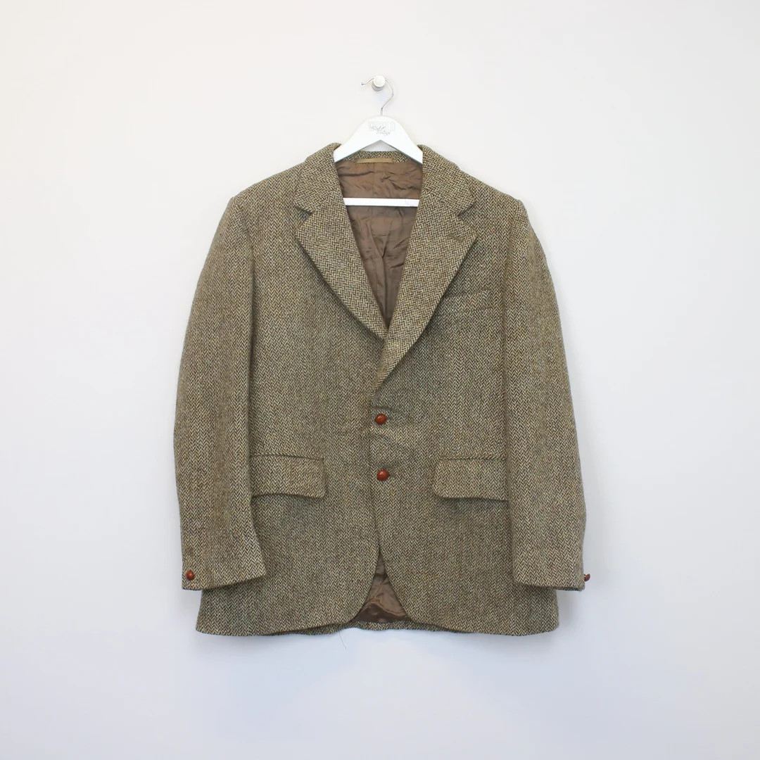 Vintage Dunn and Co Harris Tweed Jacket in Beige. Best Fits 46R - Etsy UK | Etsy (UK)