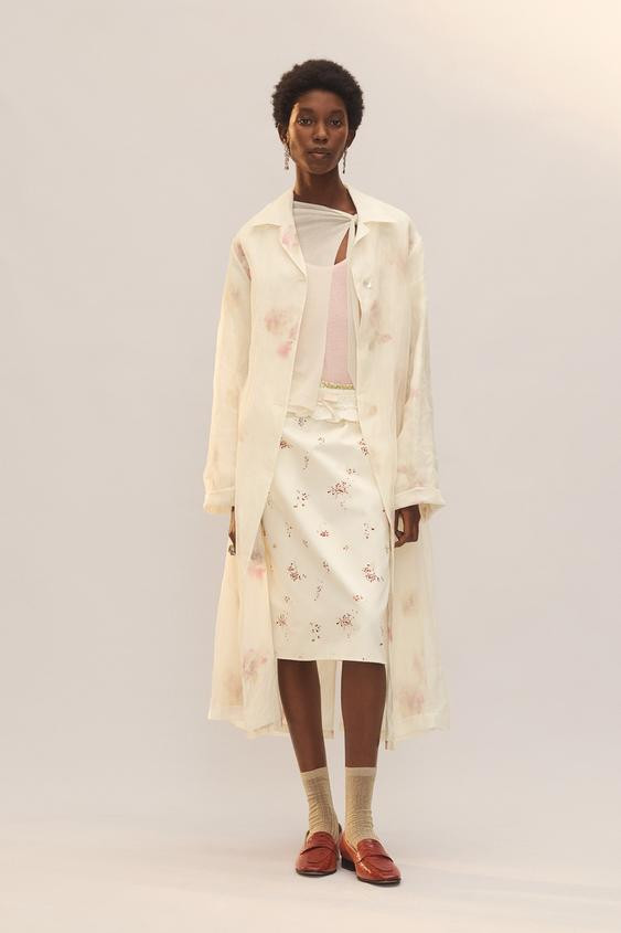 LIMITED EDITION PRINTED SILK FROCK COAT | Zara US