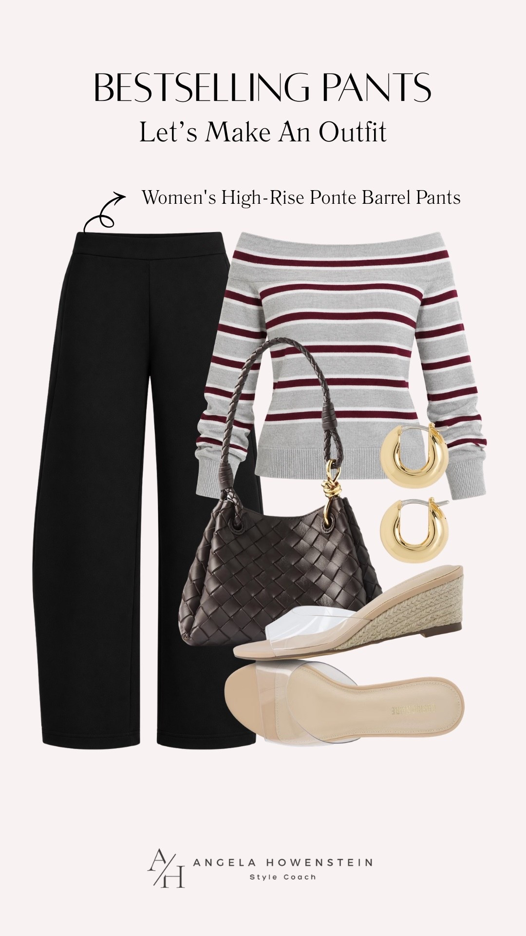 These bestselling ponte barrel pants are such an easy way to look polished without sacrificing comfort. I styled them with a striped sweater, woven bag, gold hoops, and neutral wedges for an effortless everyday look.

👩‍💻 LTK PRO TIPS
❤️ Heart = Support my posts ;-)
🔖 Save = Get sale & restock alerts for the things you love!
📋 Lists = Keep favorites organized (List ideas: Christmas, Birthdays, and Vacations!)
📲 Share = Send lists and products to a friend (or your daughters like me).
💬 Comment = Ask me anything, and I’ll answer. ;-)

#LTKootd #LTKSeasonal #LTKOver40