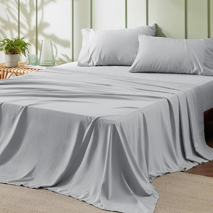 Bedsure Queen Sheet Set - 4 Pieces Soft Queen Size Sheets - Breathable & Cooling - Hotel Luxury -... | Amazon (US)