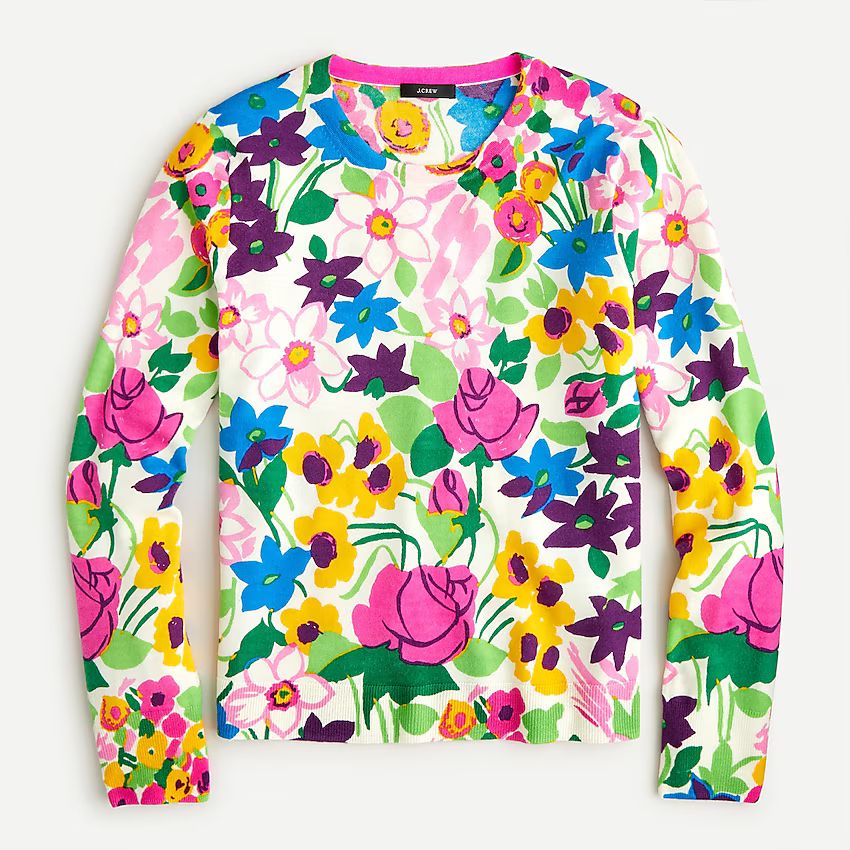 Margot sweater in vibrant garden print | J.Crew US