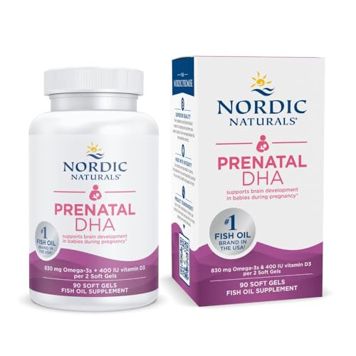 Nordic Naturals Prenatal DHA, Unflavored - 90 Soft Gels - 830 mg Omega-3 + 400 IU Vitamin D3 - Supports Brain Development in Babies During Pregnancy & Lactation - Non-GMO - 45 Servings | Amazon (US)
