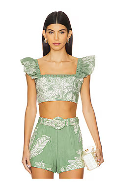 HEMANT AND NANDITA Crop Top in Green from Revolve.com | Revolve Clothing (Global)