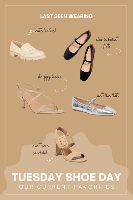 Tuesday Shoe Day
#strappyheels #loafers #balletflats

#LTKshoecrush #LTKstyletip
