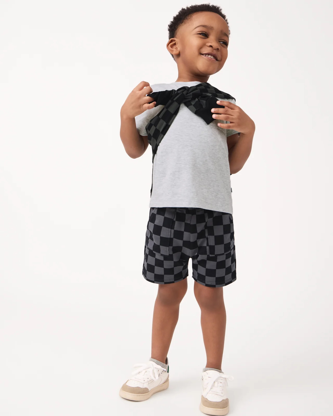 Monochrome Checks Shorts | Little Sleepies