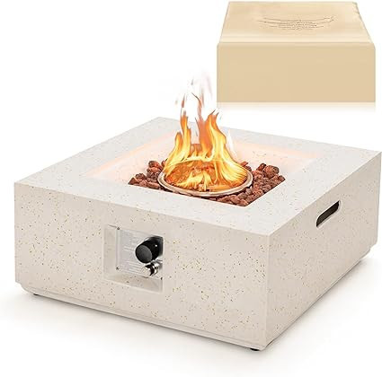 Tangkula 28 Inches Propane Fire Pit Table, Patiojoy 40,000 BTU Square Fire Table with Lava Rocks,... | Amazon (US)