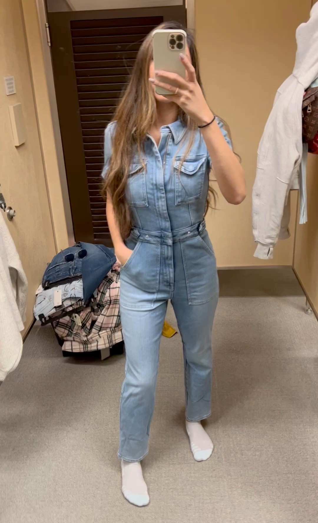 Denim jumpsuit good american on sale