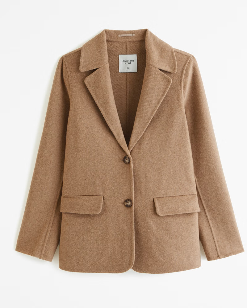 Double-Cloth Wool-Blend Blazer Coat | Abercrombie & Fitch (US)