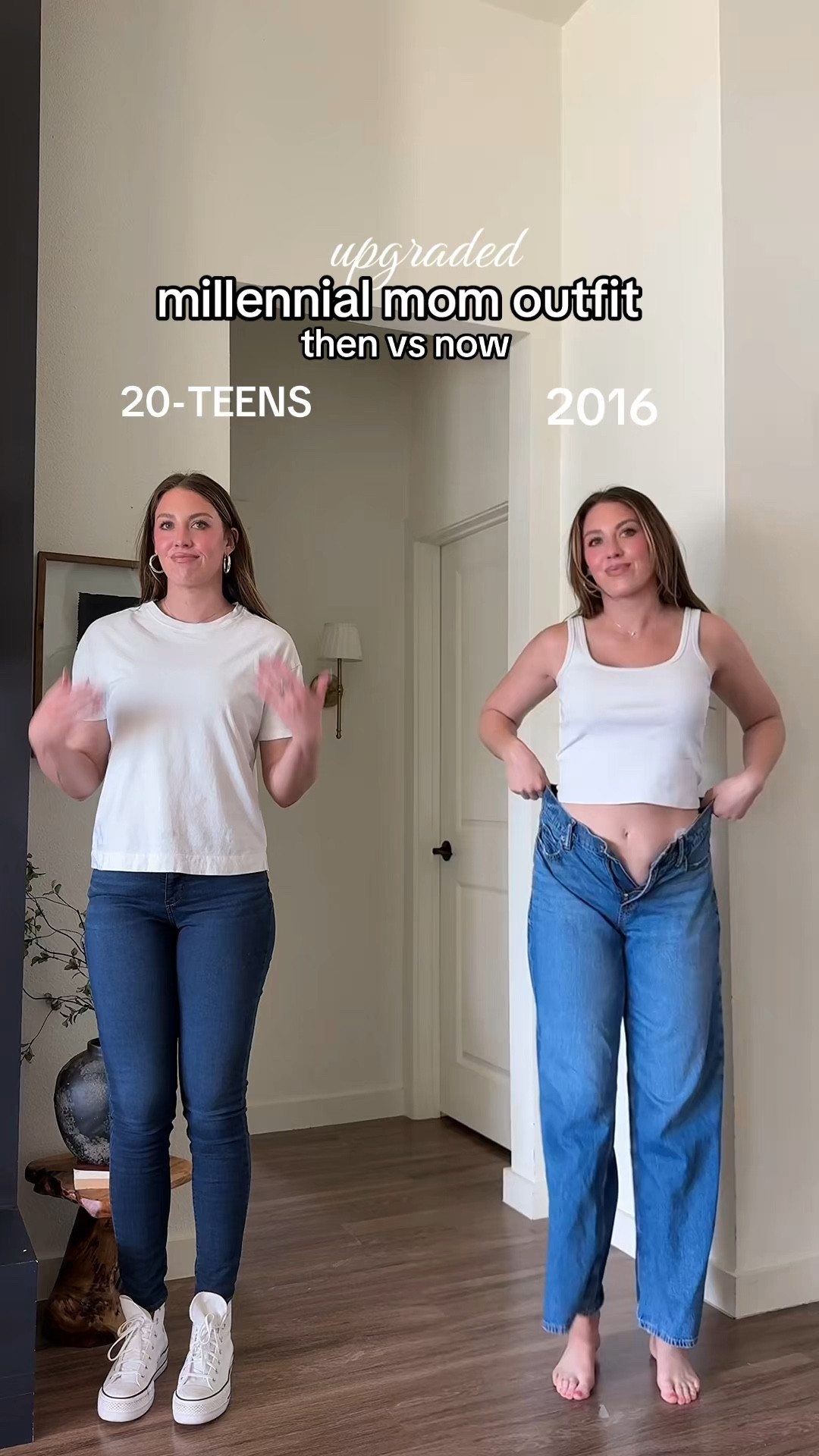 Updated millennial mom style! I’m 5’10 wearing a 4 tall in jeans & small in tops 