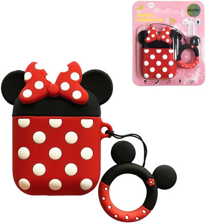 Airpods Case, AKXOMY Cute Cartoon Minnie Mouse Airpods Case, Charging Drop-Proof Silicone Protect... | Amazon (US)