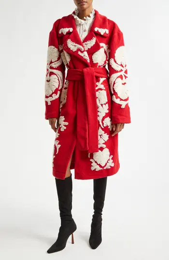Helen Sculpted Fleece Wrap Coat | Nordstrom