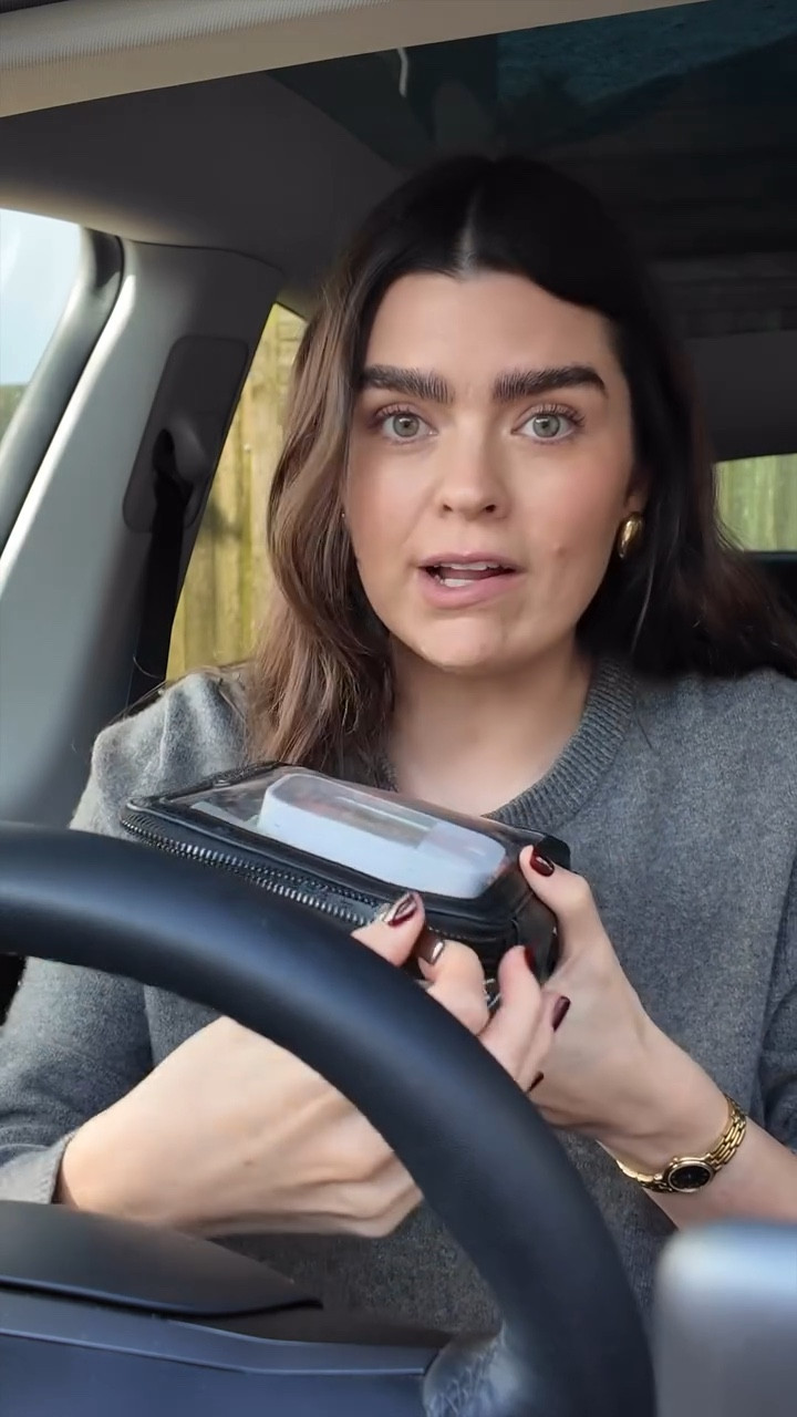 My little emergency car kit. Everything I need in the glovebox - SORTED. Save this so you have the list:

- spare pair of sunglasses 
- @spacenk makeup bag 
- tissues 
- Tide pen 
- sanitary products 
- pen 
- blister plasters 
- organiser with hair bands, medications, mints and ear plugs 
- @summerfridays lip balm 
- @tower28beauty face spray 
- @glossier You perfume 
- @livingproofuk dry shampoo
- @touchland hand sanitiser
- @ultravioletteau spray SPF