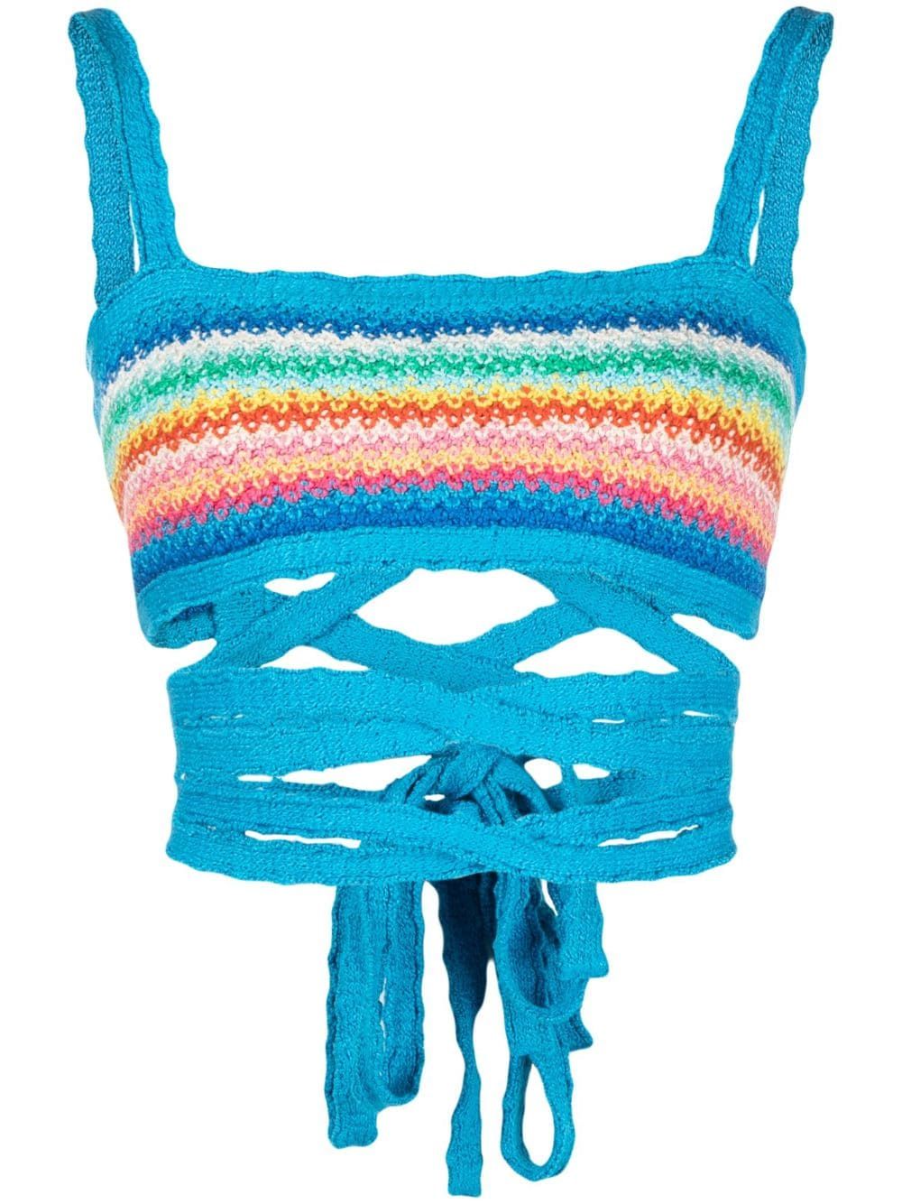 Alanui Over The Rainbow Knitted Bra - Farfetch | Farfetch Global
