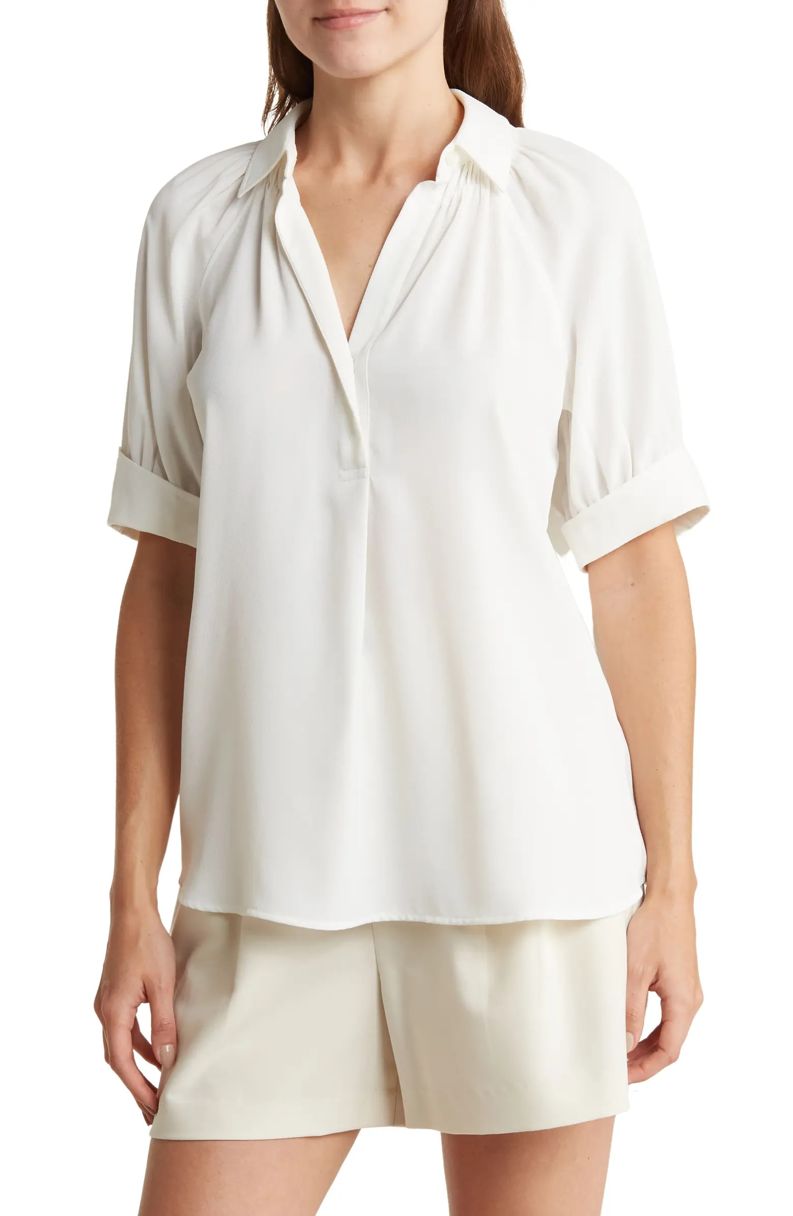 MAX STUDIO Textured Puff Sleeve Blouse | Nordstromrack | Nordstrom Rack